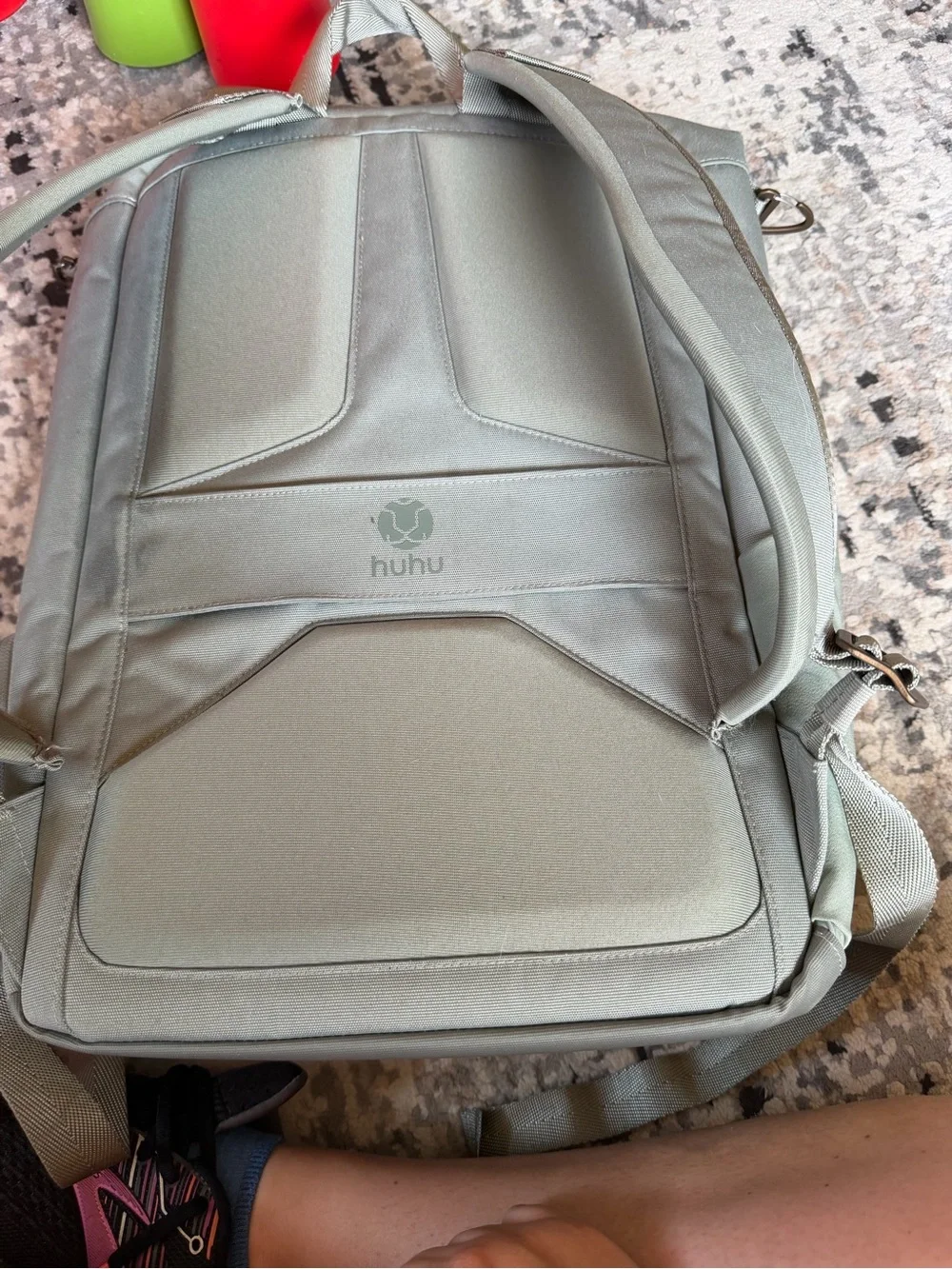 HUHU Diaper Bag Backpack in Sage Green combo